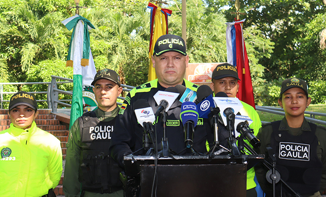 Rueda prensa vocero Coronel Gimi Palacios Comandante Policía Metropolitana de Montería