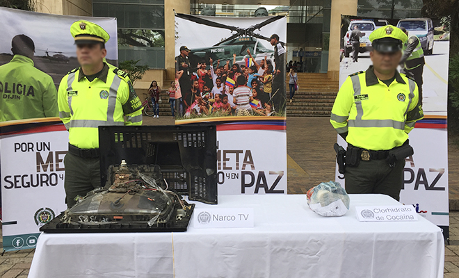 La Policía Nacional-halló-‘narco-Tv’-con-cinco-kilos-de-clorhidrato de cocaína-en-su-interior
