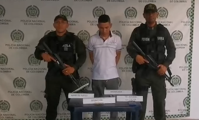 captura de “Kevin” por el delito de fabricación, tráfico, porte o tenencia de armas de fuego. 