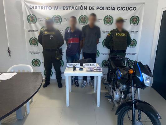 Captura en Cicuco por el delito de de hurto agravado y calificado y porte ilegal de arma de fuego