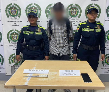 Policía logró la captura en flagrancia de un sujeto por hurto a un celular