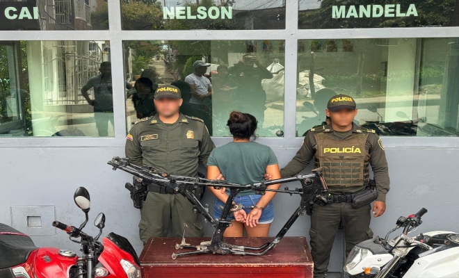 En una vivienda del barrio Nelson Mandela, fue descubierto deshuesadero de motos