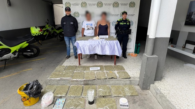 capturadas con estupefacientes en Quimbaya