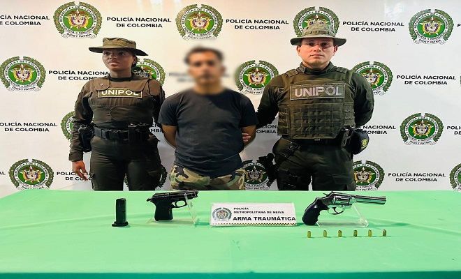 Capturado en flagrancia por el delito de tráfico, fabricación o porte de armas de fuego