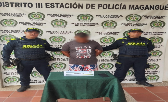 Arrestado alias 'El Boyo' por hurto en Magangué gracias a la rápida acción de la Policía Nacional