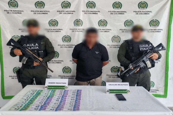 Capturado en flagrancia presunto extorsionista vinculado a “Los Pachencas” en Uribia, La Guajira