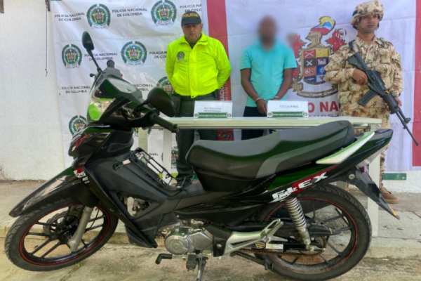 Capturado e incautan motocicleta 
