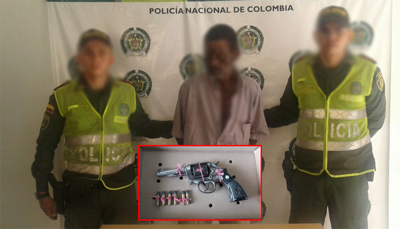 capturado-revólver-porte ilegal de armas-MNVCC-cuadrante-El Reten-Magdalena
