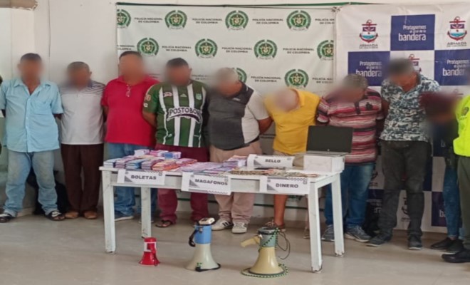 Nueve personas capturadas en corozal por el delito de ejercicio ilícito de actividad monopolística de arbitrio rentístico