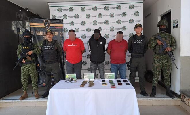 Tres sujetos capturados que incidían criminalmente en la subregión de la Mojana.