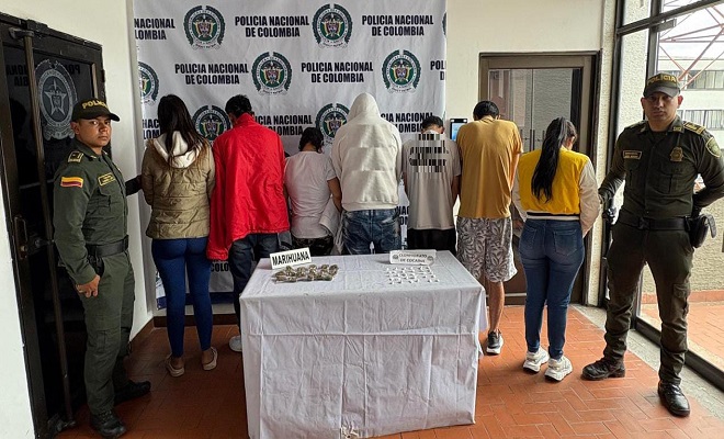 Siete capturados por tráfico de estupefacientes en Calarcá