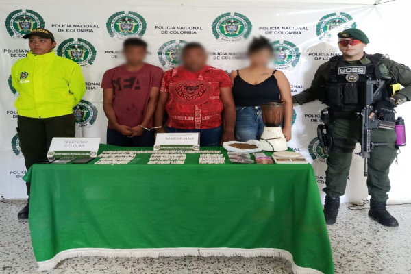 Caen dos hombres y una mujer en Riohacha por tráfico local de estupefacientes
