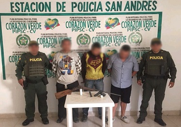Fueron incautadas una escopeta, una pistola 9mm y un revolver calibre 32