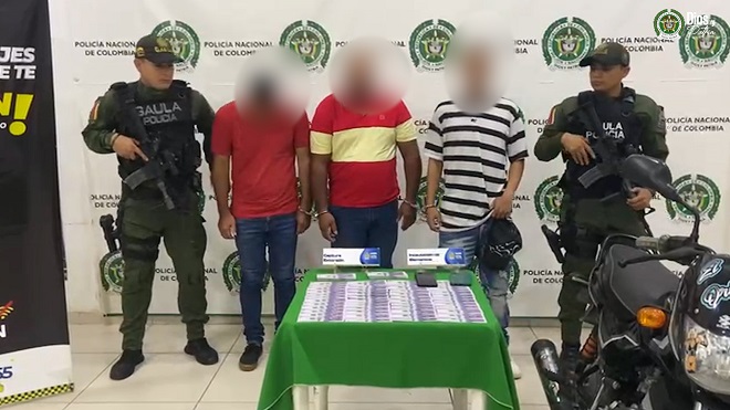 Elementos incautados y capturados