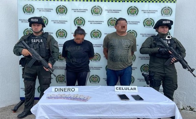 Cayó alias ‘El Gordo’ y ‘Carmen’ por extorsión en  Barrancabermeja