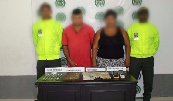 capturados-pareja-estupefaciente-SIJIN-porte y trafico-cocaina-marihuana-guamal-magdalena