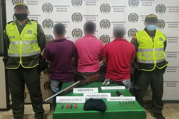 Capturados por porte ilegal de armas de fuego 