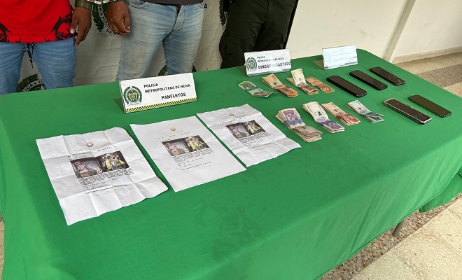 capturan 5 personas en flagrancia en el centro poblado betania 