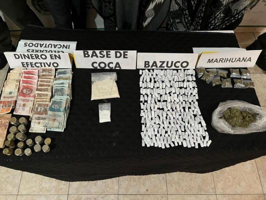 Incautación de dinero y estupefacientes