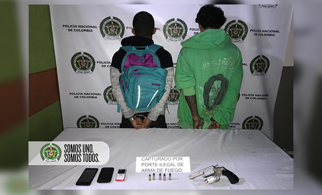 Siete capturados en Bello, Medellín y Copacabana en poder de 5 armas de fuego ilegales