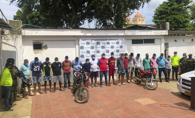 18 personas capturadas-motocicletas inmovilizadas