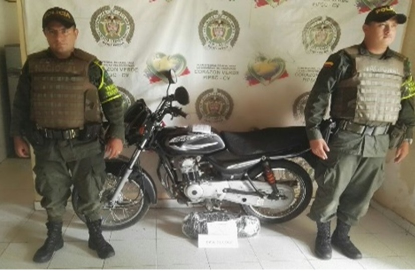 La droga fue hallada en una motocicleta tipo Bóxer 