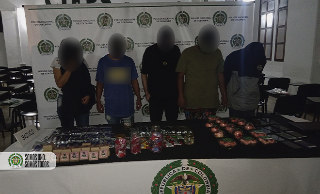 cinco capturados con droga en chocolates. pasteles y gomitas