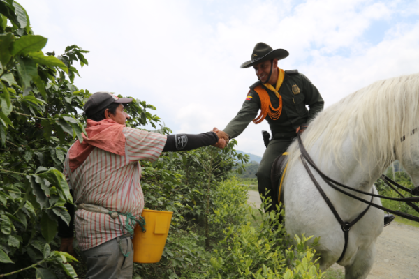 Realizamos acompañamiento continuo con patrullajes y actividades preventivas para el control a las fincas cafeteras