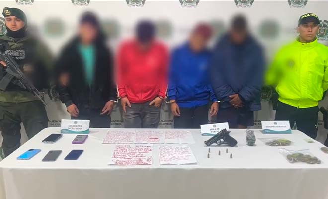 Desmantelada banda de extorsionistas en Soacha, seis capturados de los 'Satanas'