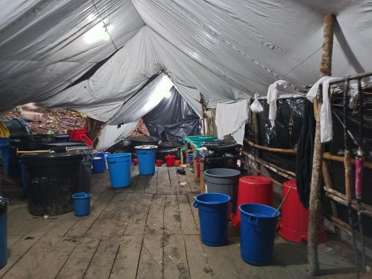 En el sur oriente de Boyacá destruimos laboratorio para el procesamiento de clorhidrato de cocaína