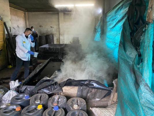 Destruimos el primer megalaboratorio para extraer y procesar permanganato de potasio en Bogotá