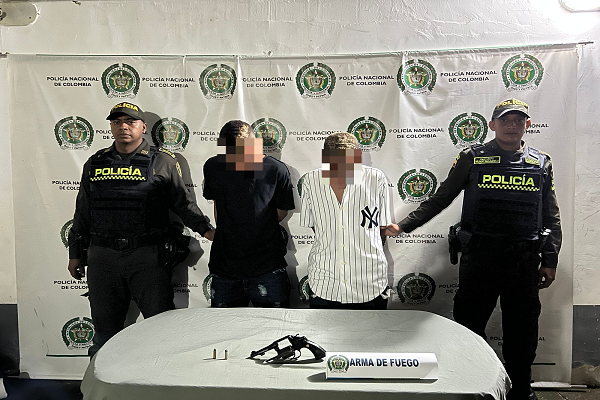 Capturados en flagrancia dos hombres por los delitos de Fabricación, tráfico, porte o tenencia de armas de Fuego 