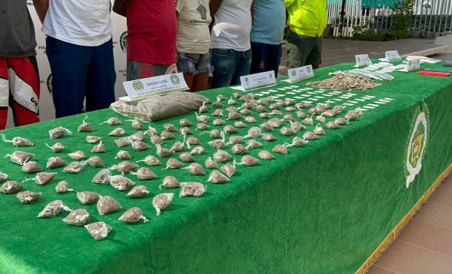 Droga incautada en procedimientos en Turbaco bolívar. 