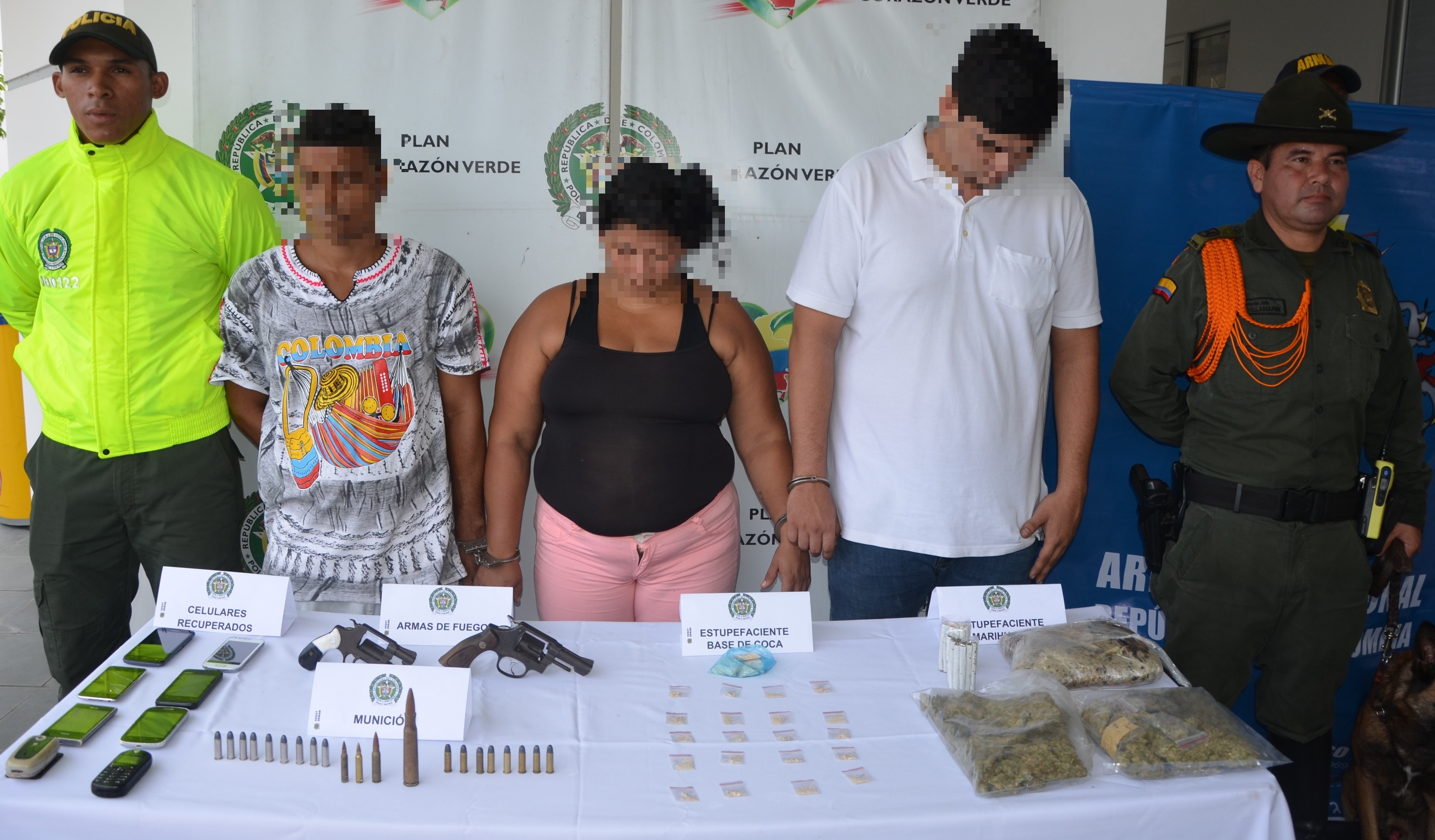 Capturados con Armas de fuego y Estupefacientes