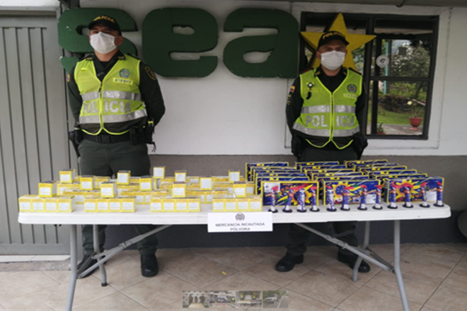 Acciones de control permiten incautar artículos pirotécnicos en Manizales