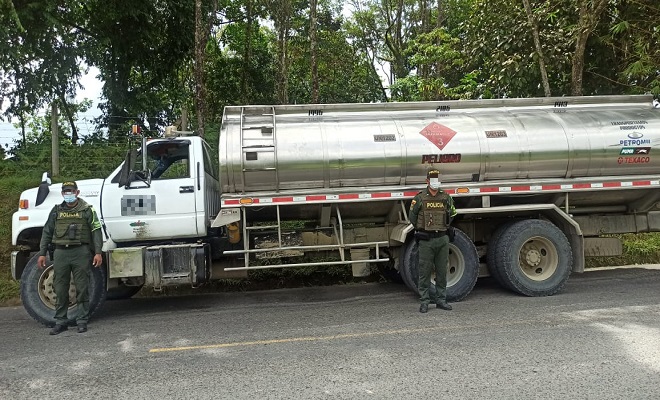 En acciones contra la minería ilegal incautamos 5.906 galones de ACPM