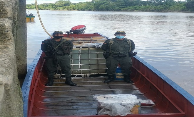 En acciones contra la minería ilegal incautamos 5.906 galones de ACPM