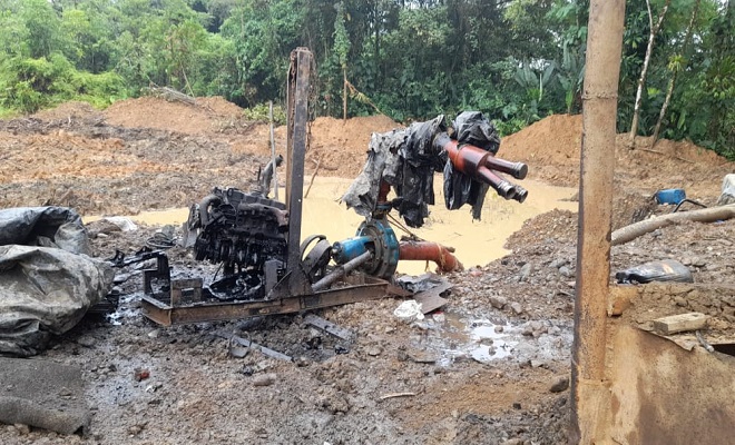 En el corregimiento de Tutunendo Chocó intervenimos dos entables mineros. 