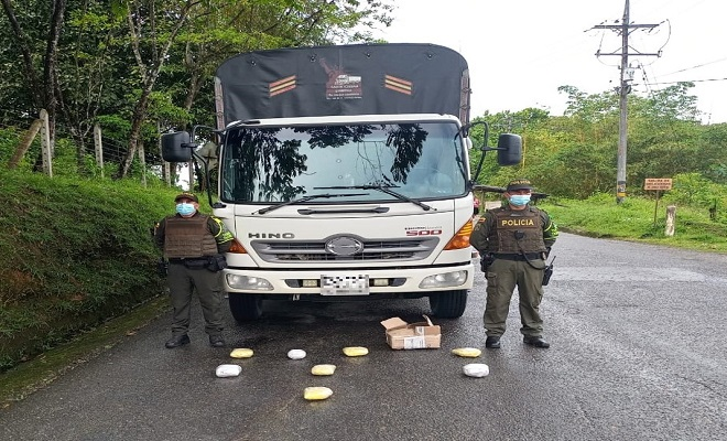 En las Animas Chocó policía incautó 8450 gramos de clorhidrato de cocaína