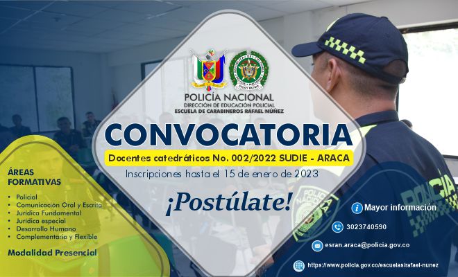 convocatoria, docente, escuela de carabineros rafael nu&ntilde;ez
