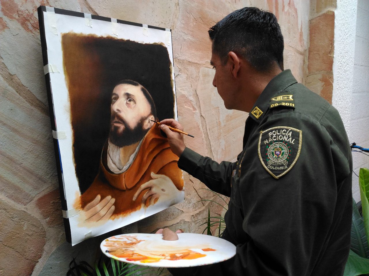 Pintando al óleo, por la convivencia y seguridad ciudadana