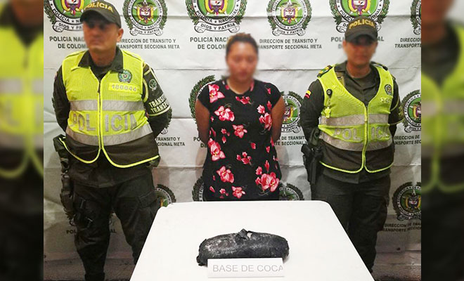 En-el Meta-la Policía Nacional-descubre-base-de-coca-adherida-al-cuerpo-de-una mujer