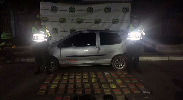 Con más de 39 kilos de marihuana-fue hallado vehículo abandonado-por la Policía Nacional-Meta