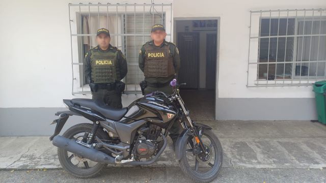Motocicleta recuperada en el corregimiento de Cerritos