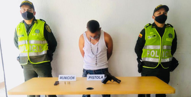 captura de cuatro hombres con armas ilegales en el municipio de Pereira
