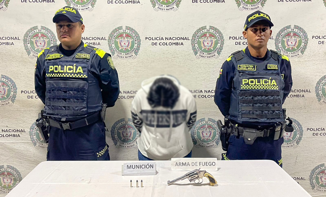 En la actividad operativa es incautada un arma de fuego ilegal y munición para la misma