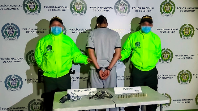 Incautación armas de fuego y la capturado