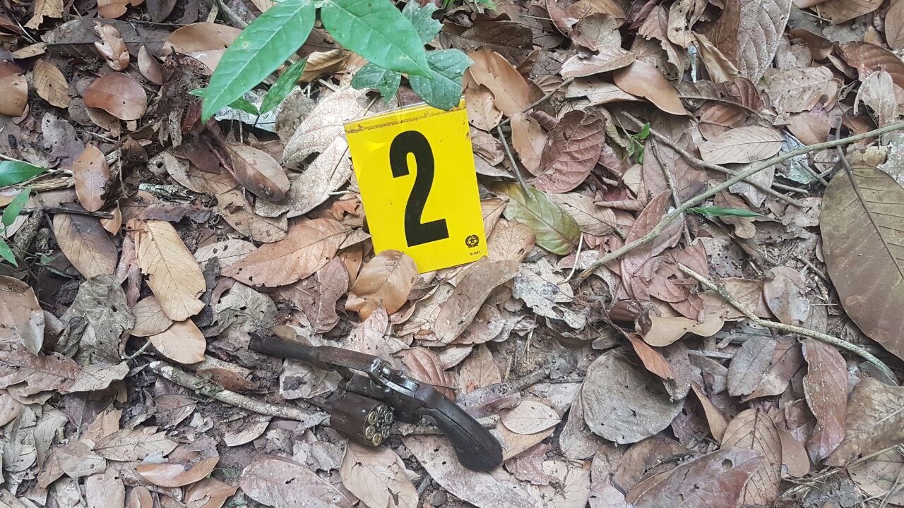 gracias a la información de la comunidad se logró el hallazgo de armas de fuego y sustancias alucinógenas 