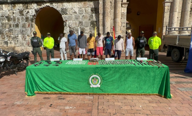 28 personas capturadas por tráfico de estupefacientes, 15 por tráfico de armas de fuego y 16 por hurto.