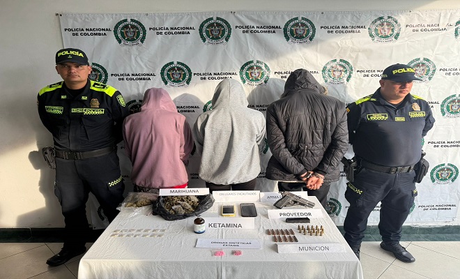 En Chinchiná, la Policía Nacional captura a cuatro presuntos delincuentes vinculados al microtráfico y homicidios